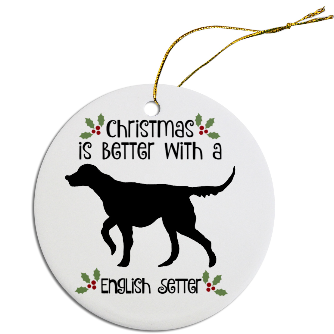 Breed Specific Round Christmas Ornament English Setter